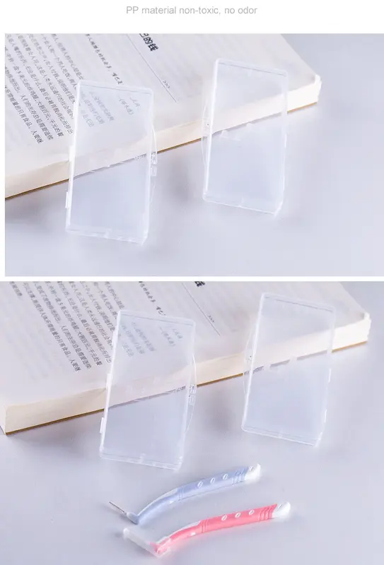 Caja de almacenamiento de cepillo Interdental portátil, contenedor de plástico ligero, transparente, accesorio para el cuidado bucal
