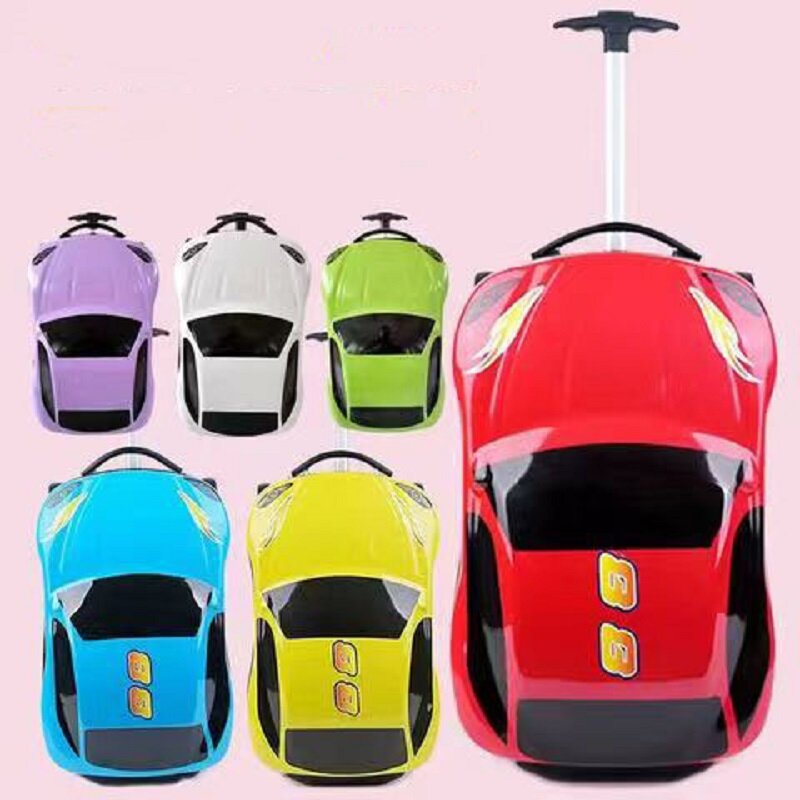 Roller Trolley Box infantil, modelo de carro, Upgrade bagagem, mala de viagem, adequado para alunos do ensino fundamental