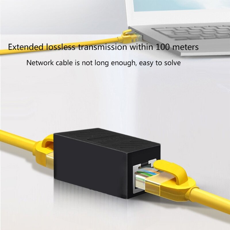 RJ45 Straight-through Extender für Head Network Cable Connectors LAN Cable Adapt Dropship
