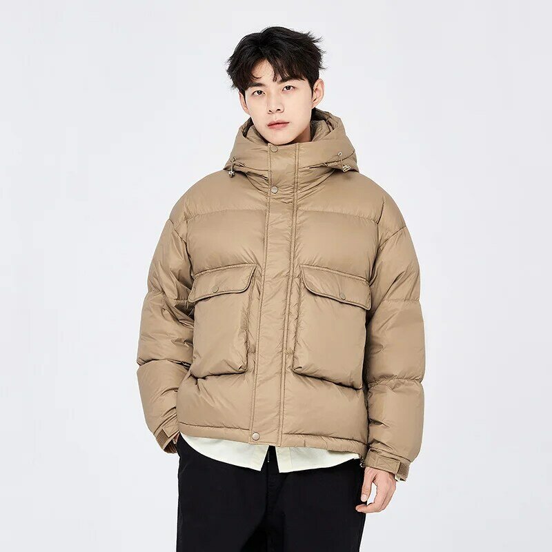 Semir Down Jacket Men 2022 Winter New Warm And Comfortable Simple Top Solid Color Casual Hooded Jacket Trendy