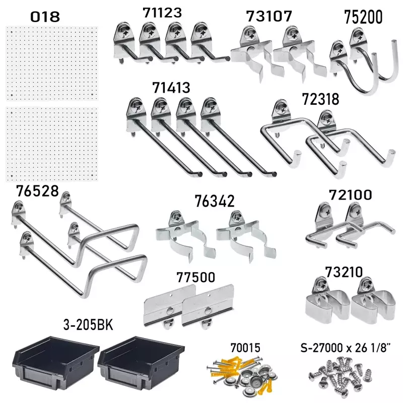 Productos Triton®DURAHOOK-tablero de clavijas 990-S, blanco, 22 pulgadas H,PR G2018436
