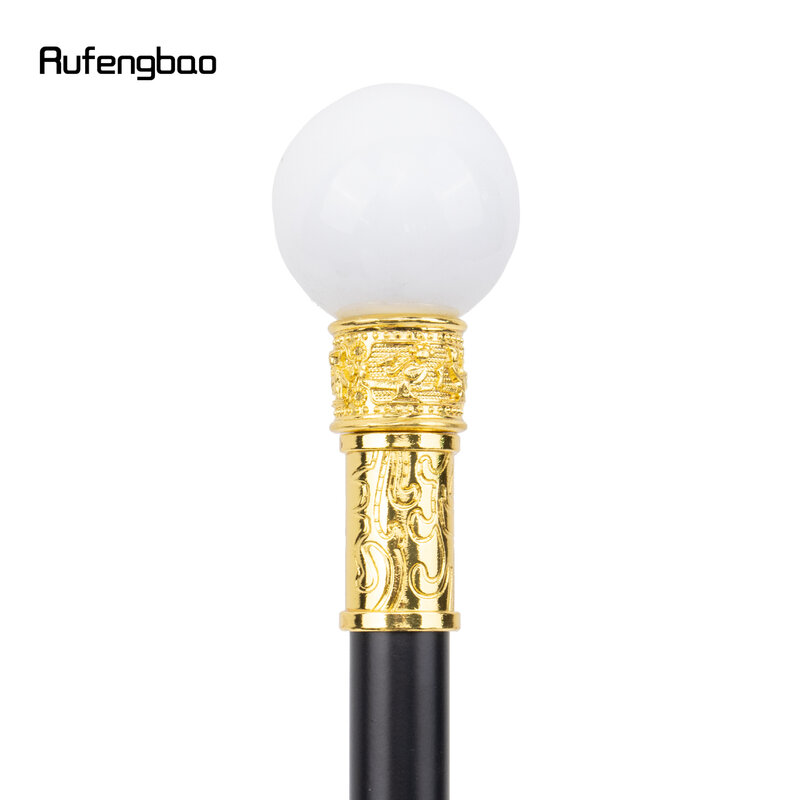 Tongkat berjalan bola Resin buatan putih, tongkat Cosplay elegan dekorasi modis 95.5cm