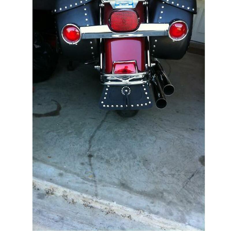 Motocicleta traseira Mud Flaps, PU Leather Guard, Fixação do parafuso