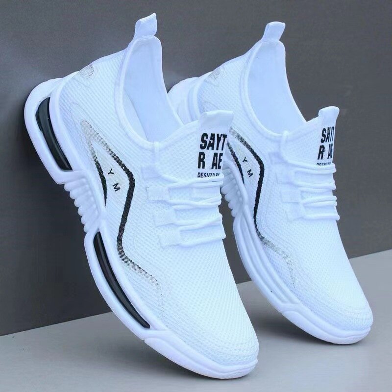 2024Summer Soft Bottom Casual Shoes   Hundred Trendy Breathable Mesh Sports Running Shoes Men's single Shoes Mens Tennis