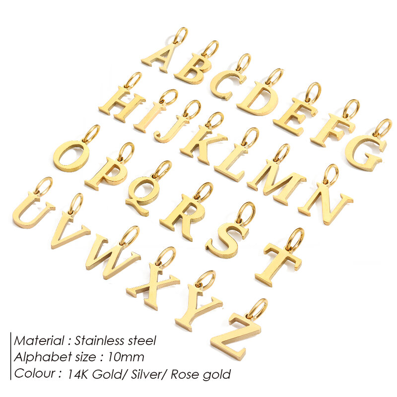 EManco liontin alfabet awal baja tahan karat jimat untuk membuat kalung minimalis Aksesori Perhiasan wanita grosir