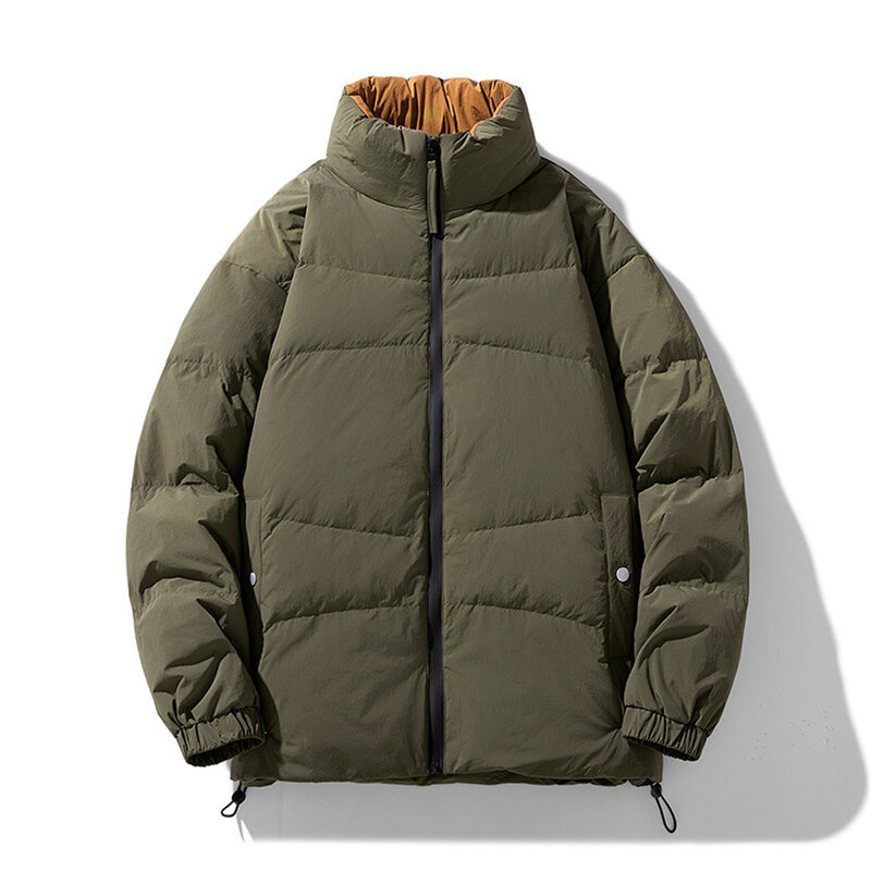 Jaqueta puffer masculina para baixo com gola de suporte, jaquetas grossas, casaco carga impermeável, moda masculina, plus size, 9XL, inverno