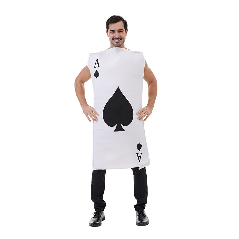 Jumpsuit Poker menyenangkan baru kostum pertunjukan pesta Cosplay aneh pakaian Halloween