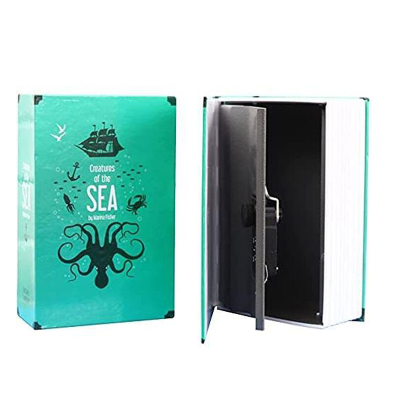 كتاب صندوق تخزين آمن ، آمن مع 3 قفل الجمع الرقمي ، صندوق سري آمن مضاد للسرقة ، (وردي)