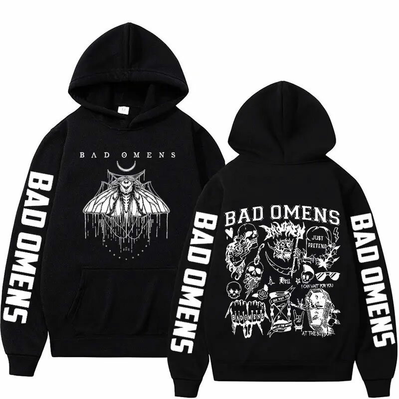 Bad Omens-Sudadera con capucha para hombre y mujer, ropa de calle con estampado de la serie Music Tour, estilo gótico Harajuku, Retro, 2023
