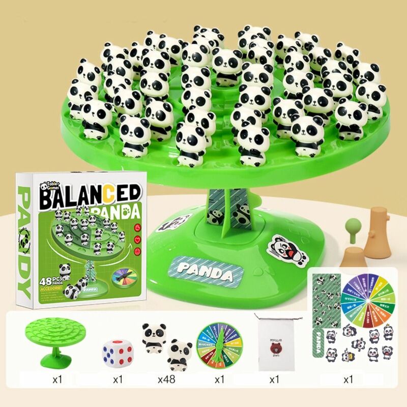 Pai-Filho Interativo Panda Balance Game, Toy Árvore Equilíbrio Educacional, Jogo de tabuleiro, Aprendizagem Panda Balancing Board Puzzle