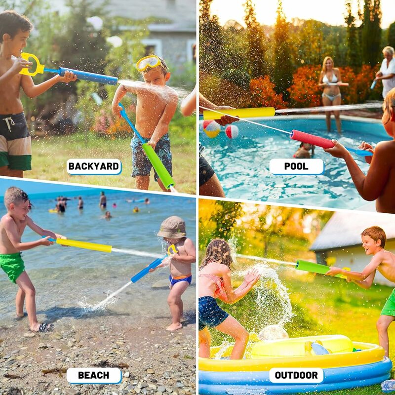 Penembak air busa, pistol air Blaster untuk pantai kolam renang, mainan senjata semprotan air luar ruangan untuk anak-anak dewasa-warna acak