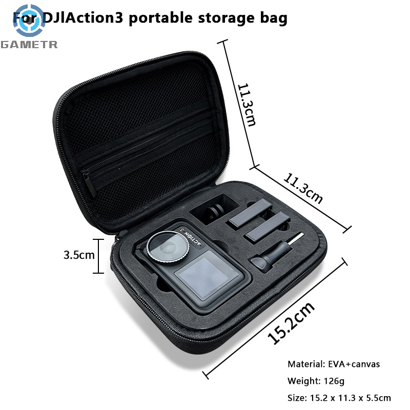 Mini bolso de mano para DJI Action 3 4, estuche de transporte, bolsa de viaje, accesorios de cámara, bolsa de almacenamiento, caja protectora