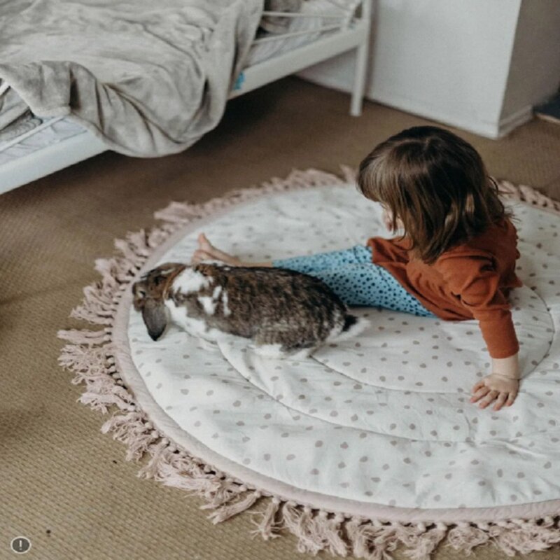 Alfombra de suelo de bebé de algodón suave para alfombra de juego, almohadilla para gatear, actividad en el suelo, Cush
