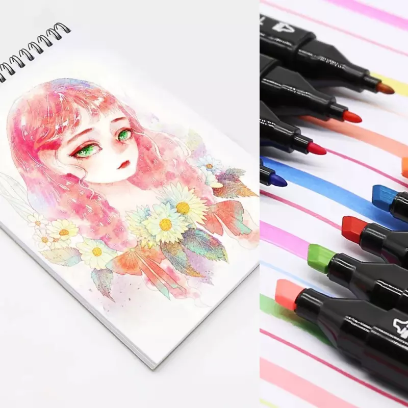 1 Set Color Headed Oil-Based Alcohol Watercolor Pen Student Students' Animation Painting Perfect For Easter Decoration