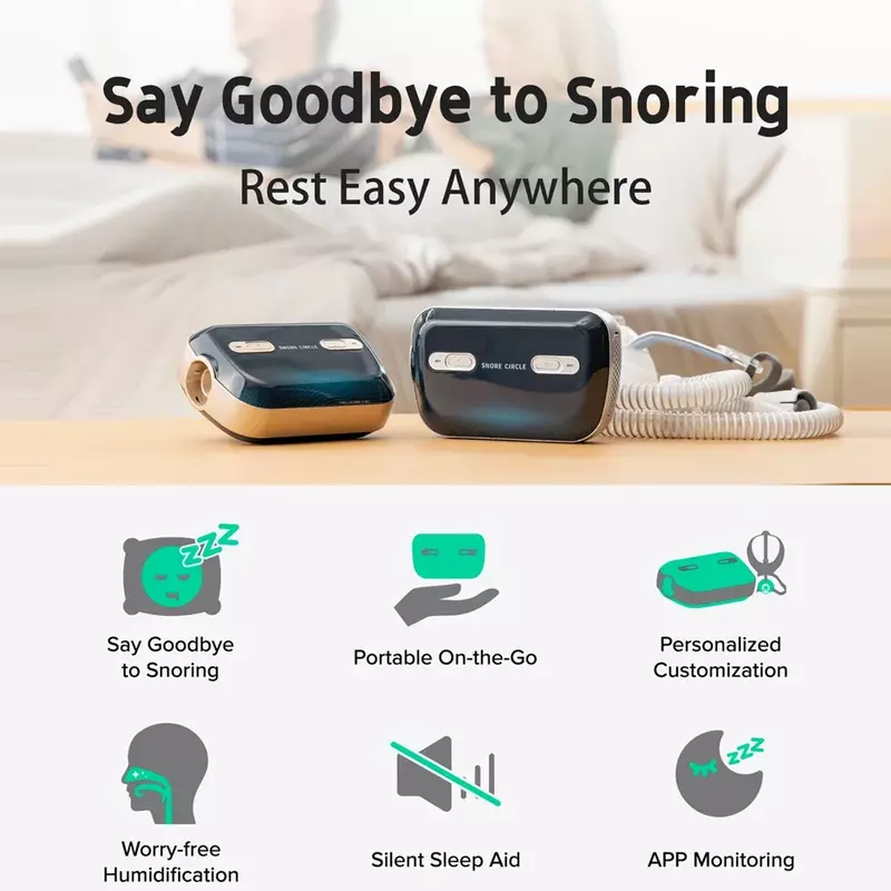 Mini ventilateur portable CPI-API-Bluetooth, anti-sicing et apnée du sommeil pour le syndrome d'apnée du sommeil et l'aide au sommeil OSA