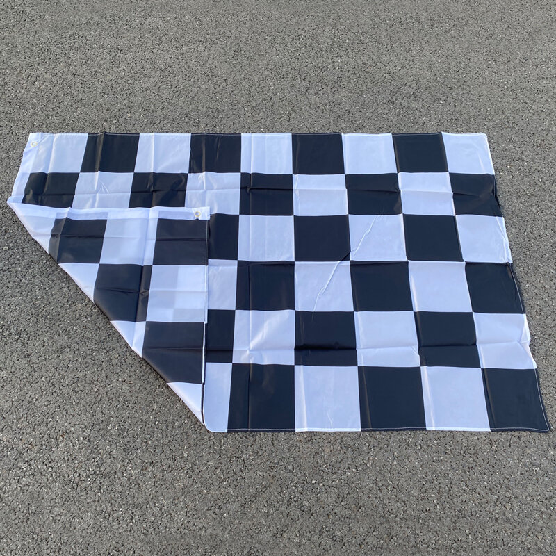 Aerlxemrbrae 3 * 5FT bandiera da corsa appesa bandiera a scacchi da corsa