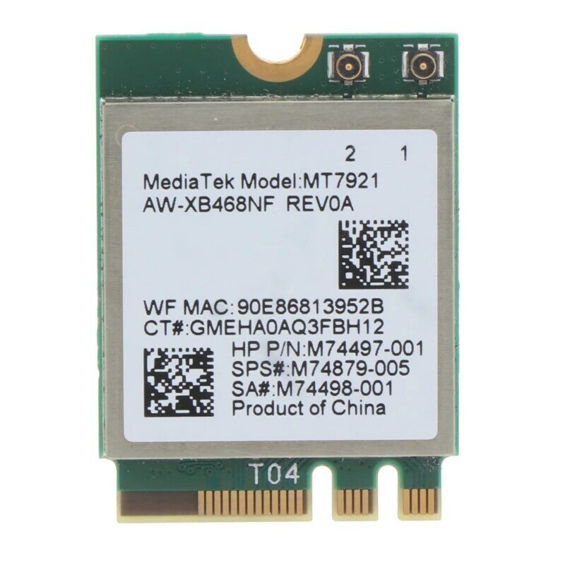 MT7921 NGFF M.2 ワイヤレス カード WiFi 6 デスクトップ キット 2.4/5G 802.11ac BT 5.2 アダプター B0KA