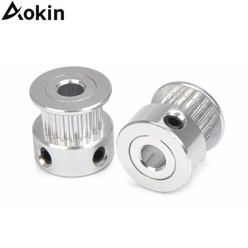 1PC GT2 Idler Pulley 16T 20T Toothless 6mm Width Timing Belt Bore 3mm 5mm Pulley Wheel Aluminum for 3D Printer