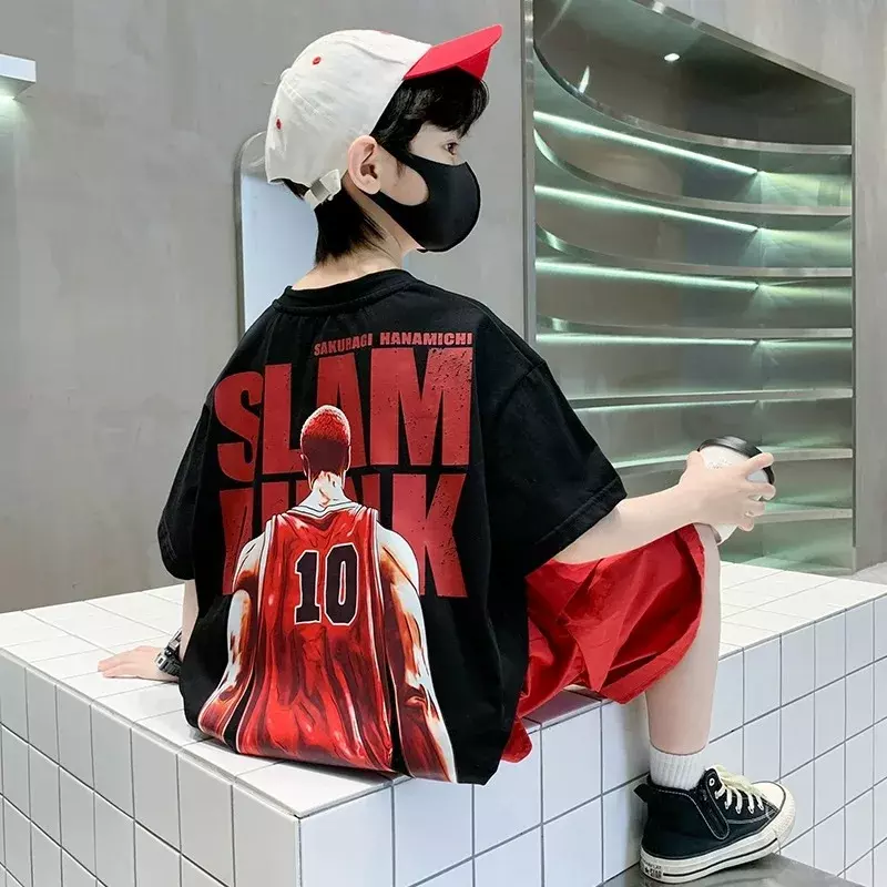 T Shirts for Boys Teenage Kids Summer Short-sleeved T-shirt 2024 New Loose Top Children's T-shirt Outfit Loungewear Clothes
