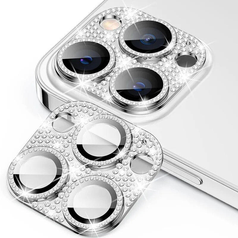 Алмазный Блеск Защита объектива камеры для IPhone 11 13 14 15 Pro Max 14 Plus 12 Mini 115Pro 3D аксессуары для стеклянных линз со стразами