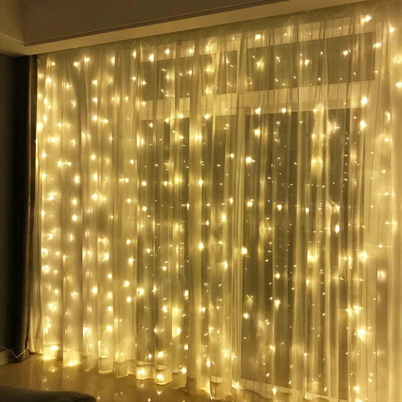 2x 2/3x 2/6x3M Wedding Fairy String Light Christmas 300 LED Holiday Garland For Garden Party Outdoor Home Street Curtain Decor