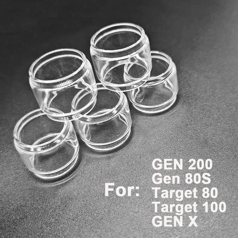 Tabung kaca gelembung untuk GEN 200 Gen 80S Target 80 Target 100 GEN X iTank 8ml aksesori tangki kontainer kaca lemak 5 buah