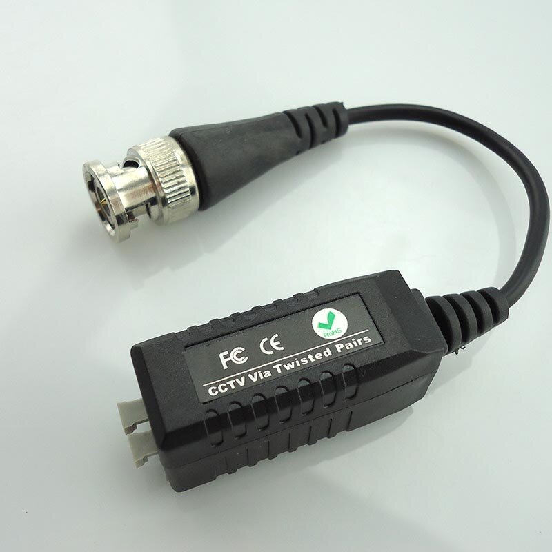 5/10 par wzmocnionych skręconych Bnc Cctv Video Balun pasywny kamera audio Transceiver Utp Balun Bnc Mail do Cat5 przewód Cctv Q1