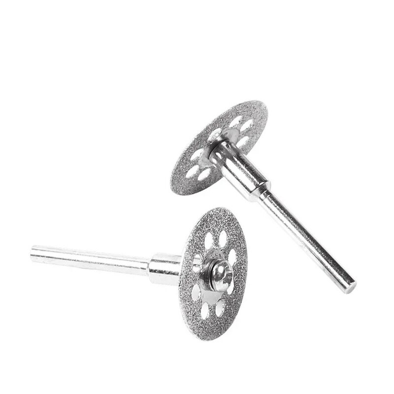 Mini herramienta rotativa de corte de diamante afilado, 10 piezas, 22mm, disco de corte, accesorios para Dremel, con 2 varillas de piezas