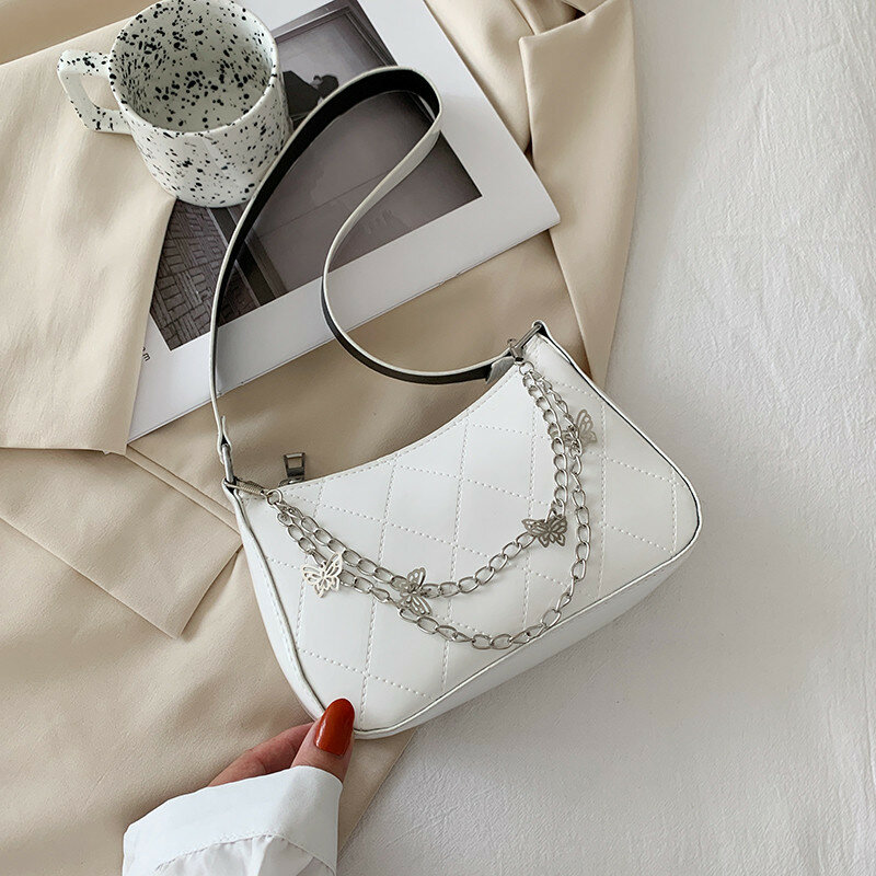 Женская сумка 2022, трендовая сумка-мессенджер из искусственной кожи, винтажная Женская однотонная сумка на молнии, роскошная женская сумка под подмышки