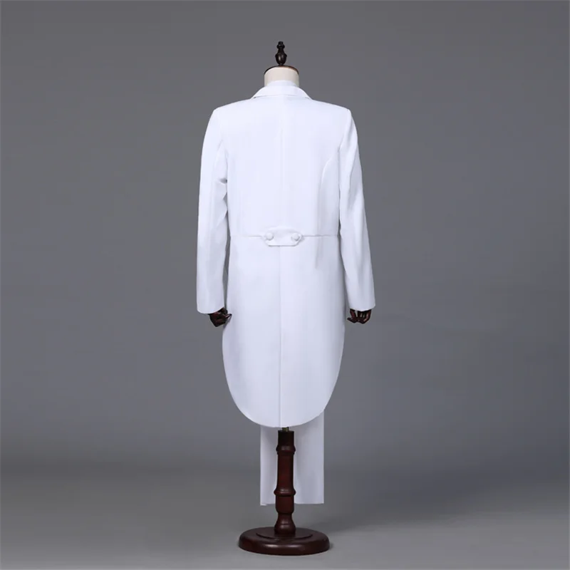 Traje clásico de estilo básico para hombre, chaqueta moderna blanca y negra, chaqueta de escenario para cantante y mago