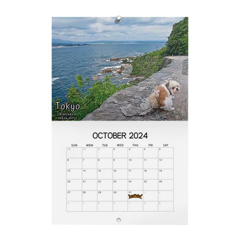 2024 pies odliczanie do kalendarza dla psa 2024 nowy kalendarz zabawny pies kalendarz na lodówkę biurko gabinet salonu