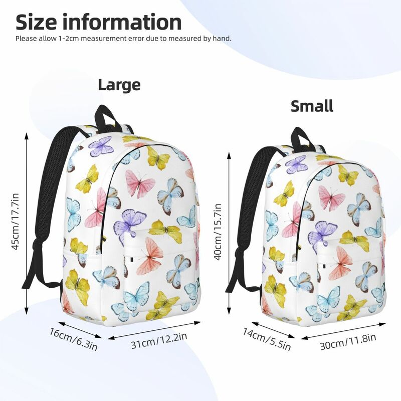 Butterfly Pattern Backpack for Kindergarten Primary School Student Colorful Butterflies Bookbag Boy Girl Kids Daypack Outdoor