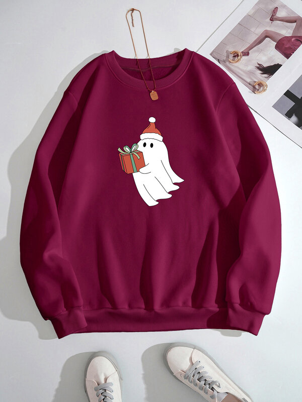 Spook Kerstcadeau Sweatshirt Mode Harajuku Streetstyle Vrouwen Fleece Sweatshirt