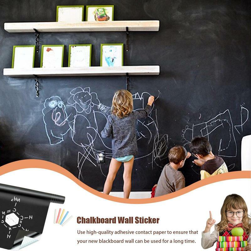 Stiker kapur hitam perekat papan tulis, stiker dinding papan kapur berperekat untuk tampilan ruang kelas