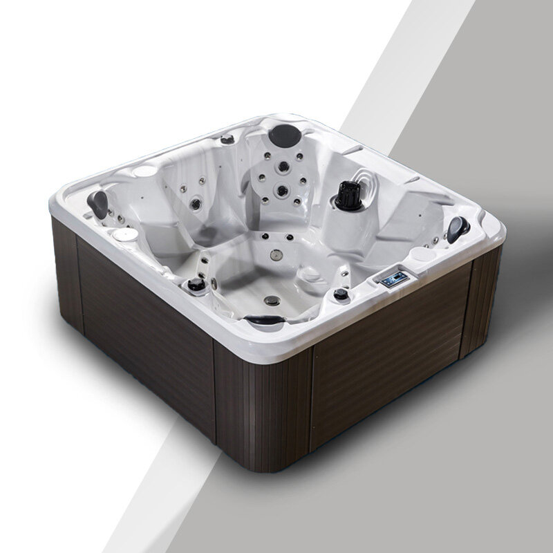 Desain baru bak mandi jet pusaran air kualitas hotel bintang lima persegi panjang fungsional Jaccuzzi untuk orang dewasa