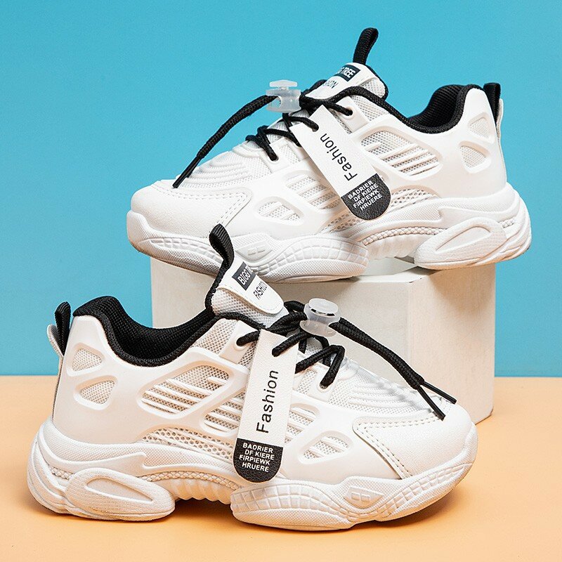 New Boy & Girls Children White Shoes Spring & Summer No-Slip Comfort Breathable Unisex Kids Sneakers Sports Casual Size 26-37