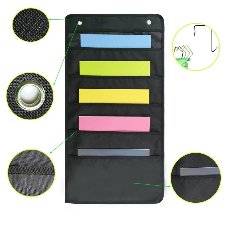 Versatile Classroom Organizer with 5 Hanging Pockets for A4 Files