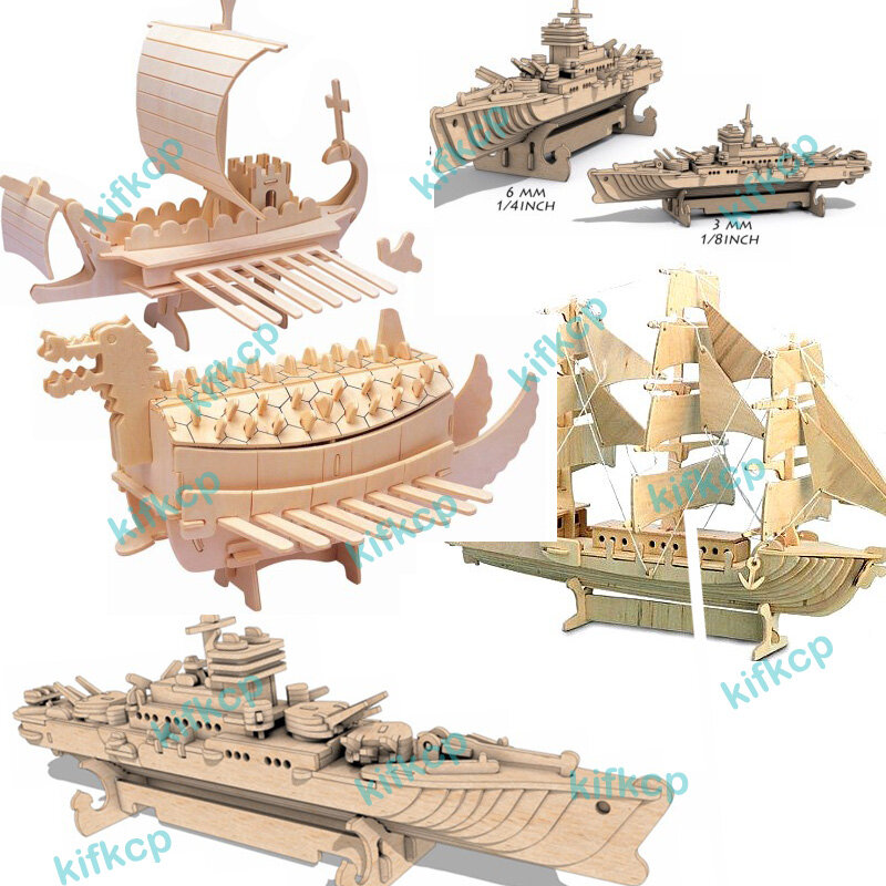 10 Ship Boat Vector Designs Pack for Laser Cutting Toy 2D DXF Format Files Collection