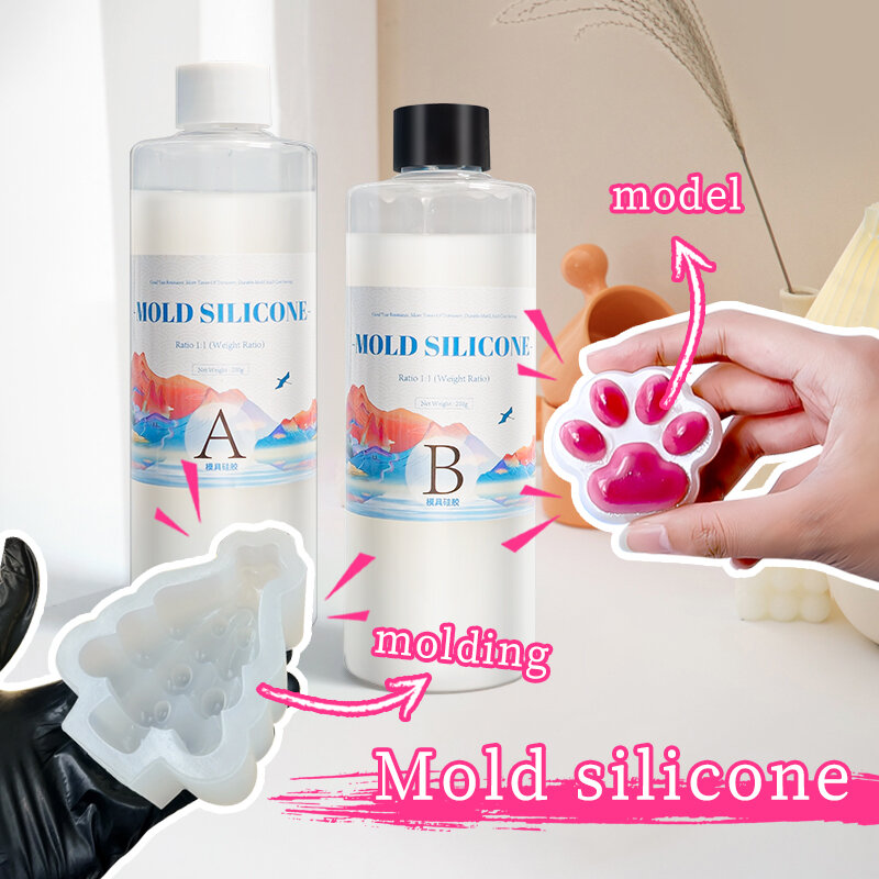 DIY Silicone Mold Making AB 1:1 Liquid Rubber Silicona Liquida Para Mold Fast Curing Mold Making Silicone Kit Cured 200g 500g