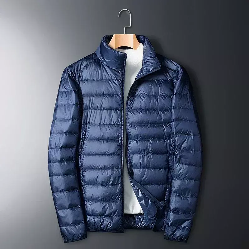 남성용 초경량 화이트 덕 다운 재킷, 방수 캐주얼 야외 휴대용 경량 남성 패딩 코트, 가을 겨울 신상