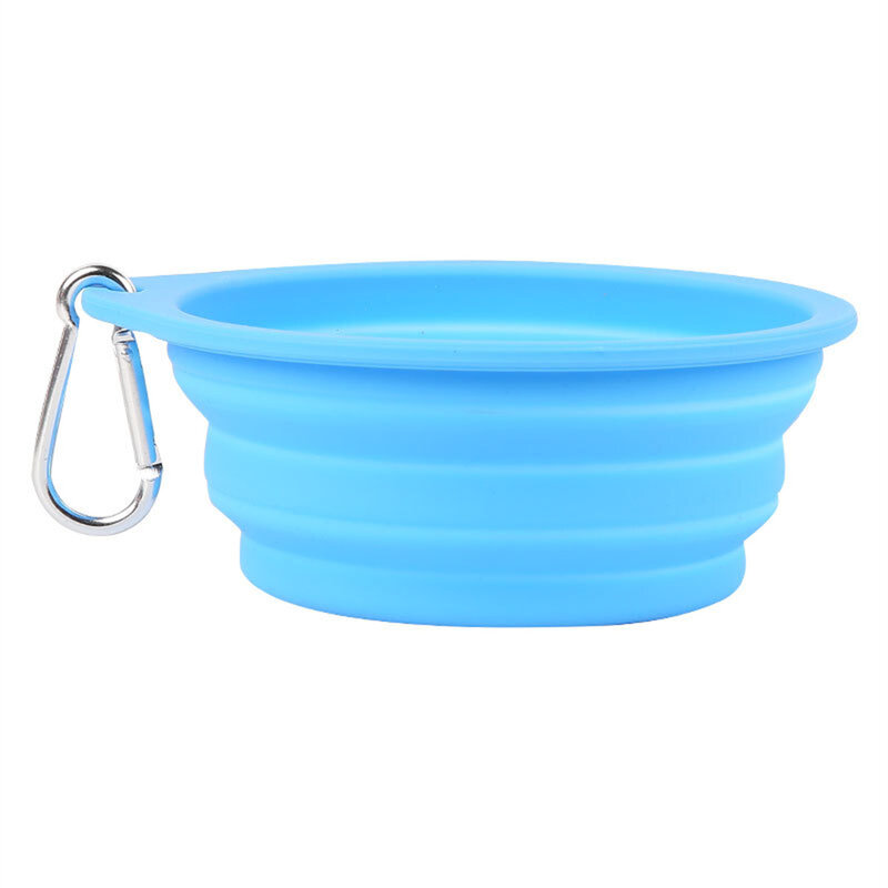 350/600ml Large Collapsible Dog Pet Folding Silicone Bowl Outdoor Travel Portable Puppy Food Container Feeder Dish Bowl