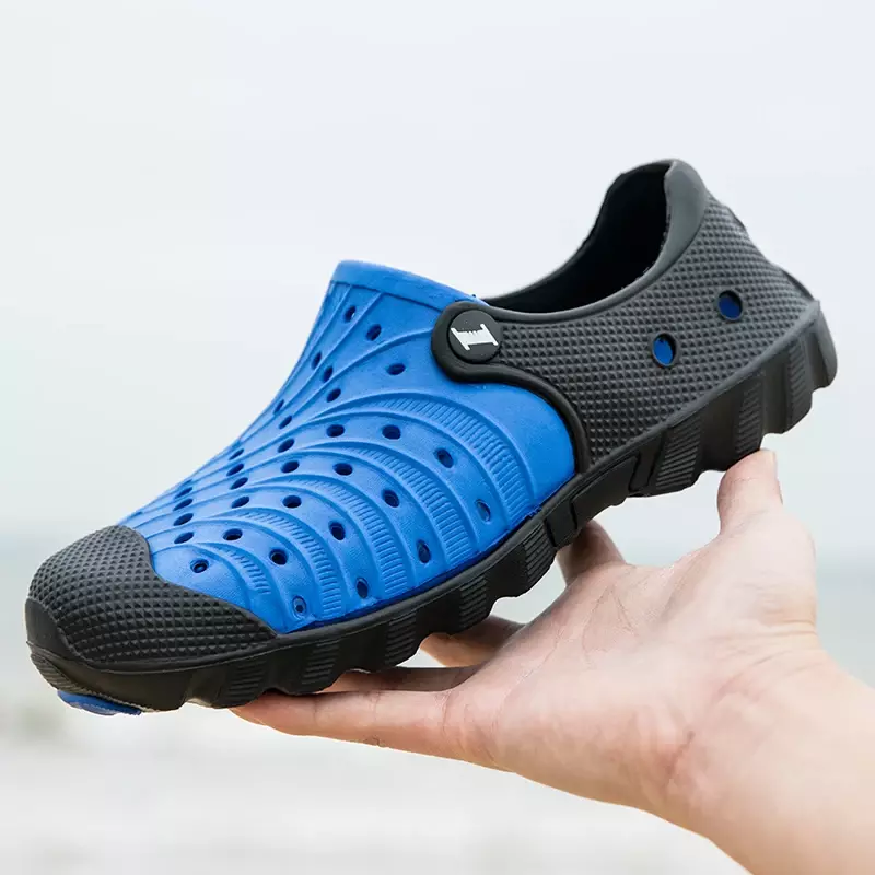 Letnie męskie gumowe sandały plażowe męskie drewniaki buty ogrodowe chodaki Zuecos Hombre Outdoor Slip On oddychające nowy 2024