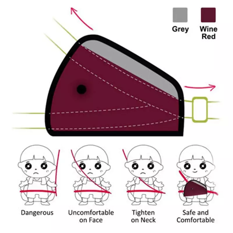 Детский дышащий ремень безопасности, регулируемый треугольный защитный чехол для безопасности детей, детские ремни, зажимы для подкладки
