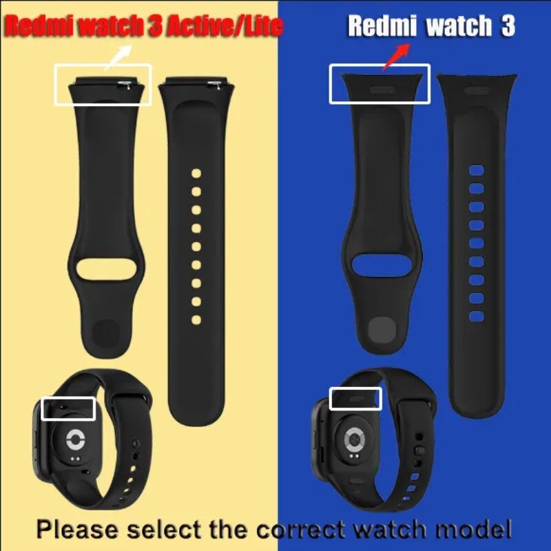 Redmi Watch 3用のソフトシリコンストラップ,アクティブな交換用時計バンド,スクリーンプロテクター