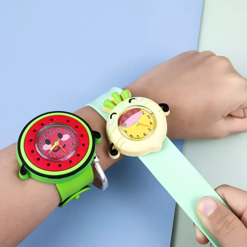 Детские часы хорошего качества, детские наручные часы с 3D изображением фруктов и растений, детские часы для обучения для девочек и мальчиков, подарки