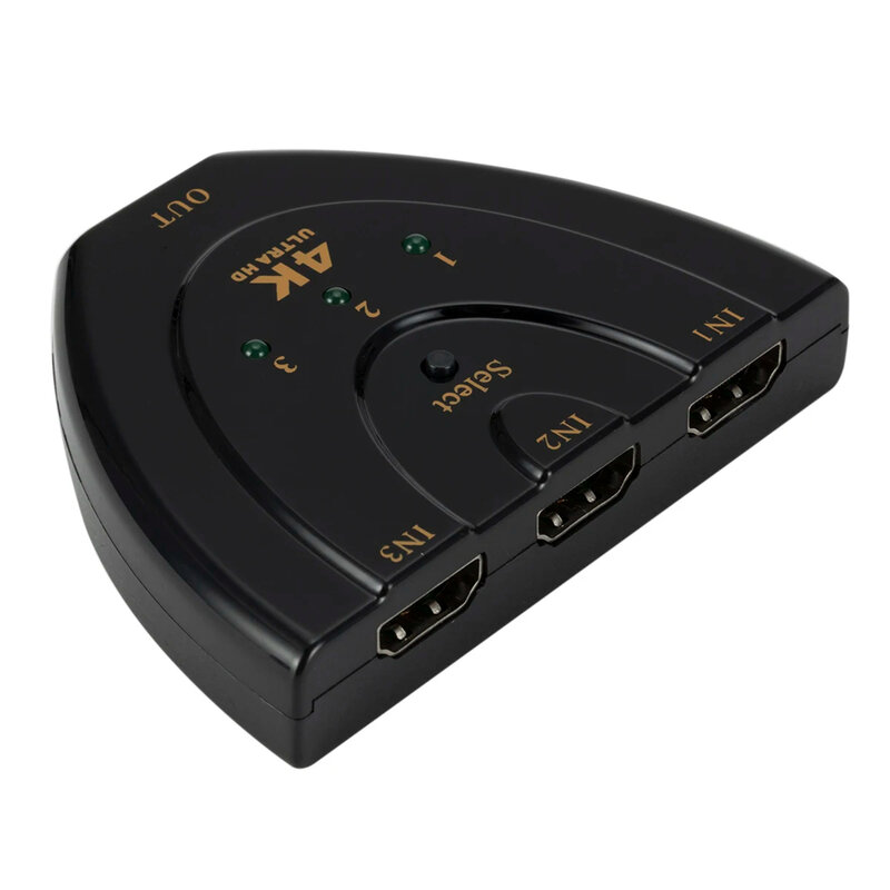 Splitter Switcher compatibile con HDMI 3 porte Mini convertitore Switch 4K * 2K 1080P per proiettore PC DVD HDTV 3 In 1 Hub porta esterna