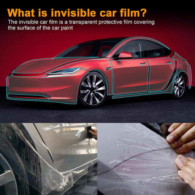 Invisible Car Paint Protection Film, Kit Clear Bra Pp Decal para Tesla Modelo 3 Highland, Anti-Scratch Acessórios Do Carro, Tpu, 24, Para cima