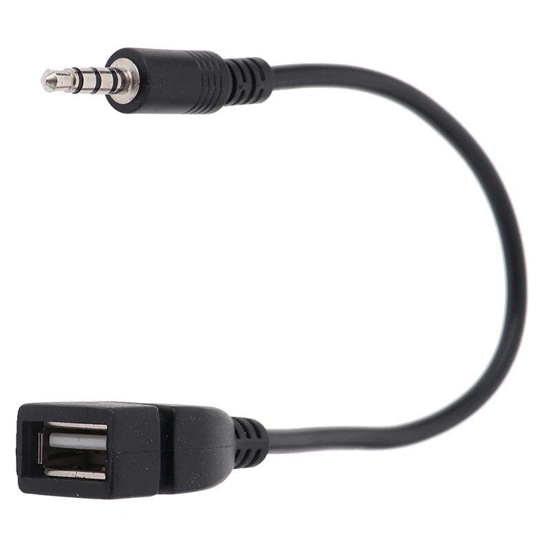 자동차 AUX 오디오 케이블-USB 오디오 케이블, 음악 재생용 자동차 전자 장치, USB 헤드폰 변환기, 3.5mm 블랙