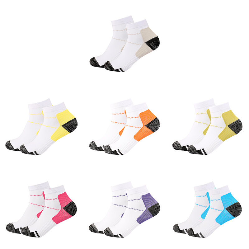 Calcetines deportivos transpirables para deportes al aire libre, calcetines de compresión para pies, Reduce la hinchazón, alivia los pies acanalados
