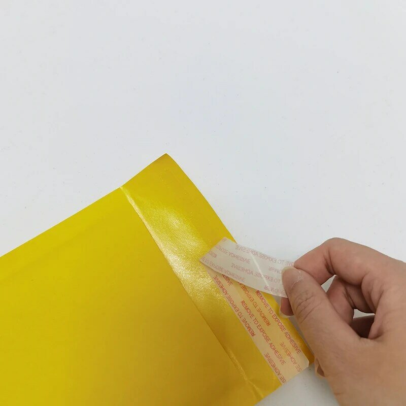 小さなキルティング封筒,10個,黄色い封筒,粘着封筒